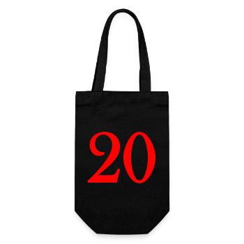 20. 20th ANNIVERSARY. 20 YEARS ANNIVERSARY. 20 YEARS. - Gift Bag for Bottles - black - Front