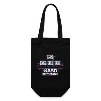 Funny Gaming Keyboard WASD My Cardio Gamer - Gift Bag for Bottles - black - Front