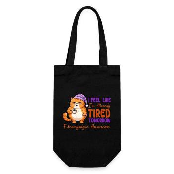 Ich fühle mich morgen schon müde, Fibromyalgie - Geschenkbeutel für Flaschen - Schwarz - Vorne