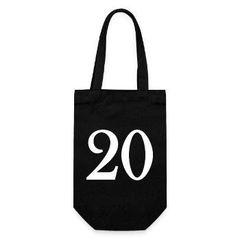 20. 20. JAHRESTAG. 20-JÄHRIGES JUBILÄUM. 20 JAHRE. - Geschenkbeutel für Flaschen - Schwarz - Vorne