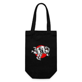 judo-uchi-mata-illu-japan-karstistyle - Gift Bag for Bottles - black - Front