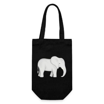 Weißer Elefant Zeichnung - Geschenkbeutel für Flaschen - Schwarz - Vorne
