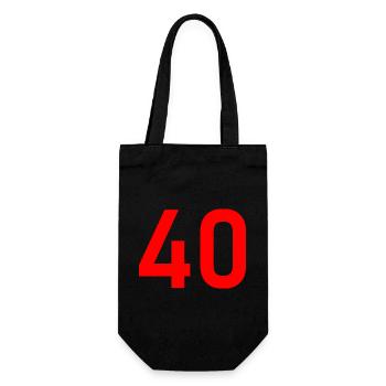40. 40 YEARS. 40th ANNIVERSARY. 40 YEARS ANNIVERSARY. - Gift Bag for Bottles - black - Front