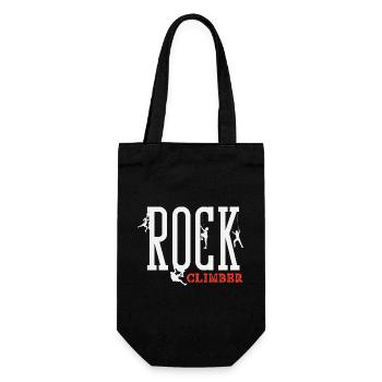 Rock Climber Schriftzug Kletterer Design - Geschenkbeutel für Flaschen - Schwarz - Vorne