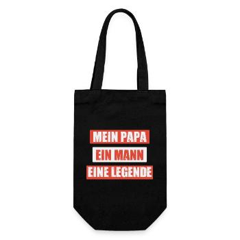Ehemann Vater Papa Grillmeister Geschenk - Geschenkbeutel für Flaschen - Schwarz - Vorne
