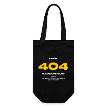 Error 404 Human not found - Geschenkbeutel für Flaschen - Schwarz - Vorne