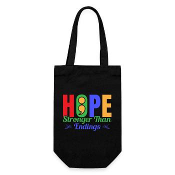 Point-virgule Prévention du suicide Espoir Plus fort Semi - Sac à bouteille - noir - Devant
