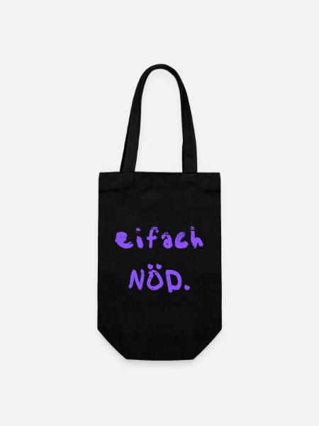 eifach NÖD. in lila  - Geschenkbeutel für Flaschen - Schwarz