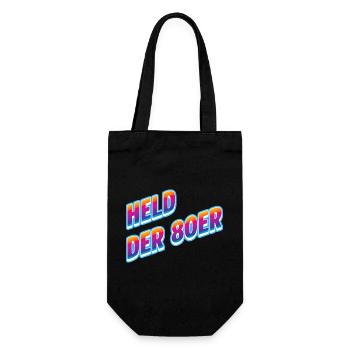 Held der 80er Neon-Retro - Geschenkbeutel für Flaschen - Schwarz - Vorne