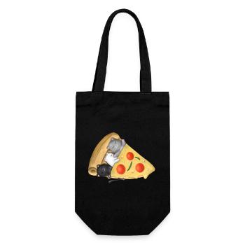 Des chats qui dorment à l’intérieur de la pizza cadeau mignon Kawaii pour la nourriture - Sac à bouteille - noir - Devant