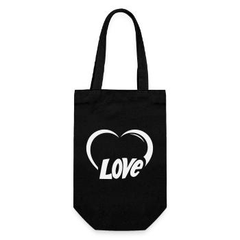 Lettrage Heart Love - Sac à bouteille - noir - Devant