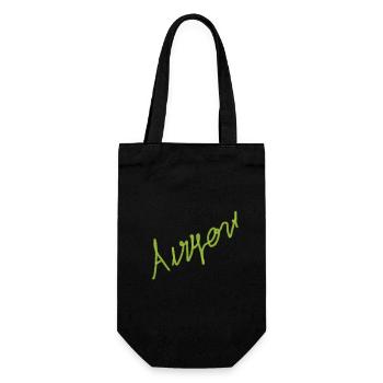 Anyone Neon Handwritten Script - Gift Bag for Bottles - black - Front