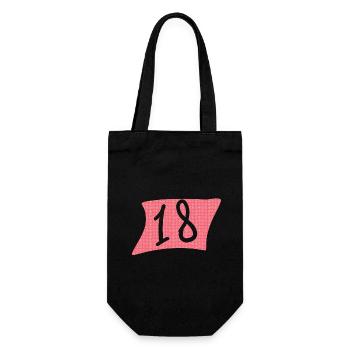 18th Birthday Pink Dot Design - Gift Bag for Bottles - black - Front