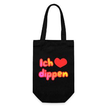 Ich liebe dippen - Geschenkbeutel für Flaschen - Schwarz - Vorne