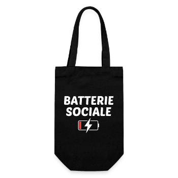 Batterie sociale à 0% - Sac à bouteille - noir - Devant