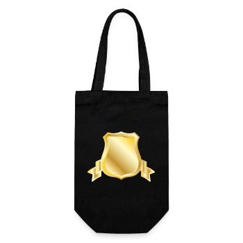 Golden Shield Crest Blank Emblem Luxury Heraldic B - Gift Bag for Bottles - black - Front