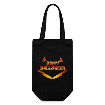 Joyeux Halloween Sourire drôle d’horreur - Sac à bouteille - noir - Devant