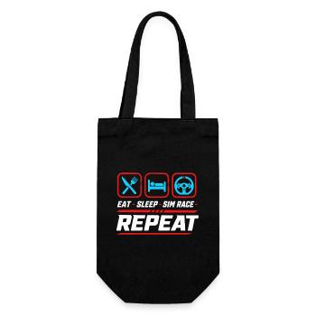 Eat sleep sim race repeat for sim racing fans - Gift Bag for Bottles - black - Front