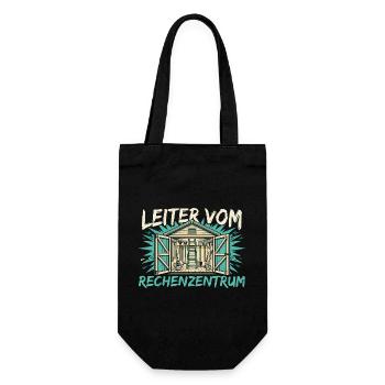 Leiter vom Rechenzentrum - Geschenkbeutel für Flaschen - Schwarz - Vorne
