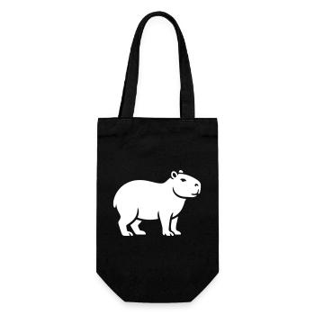 Capybara Wasserschwein - Geschenkbeutel für Flaschen - Schwarz - Vorne