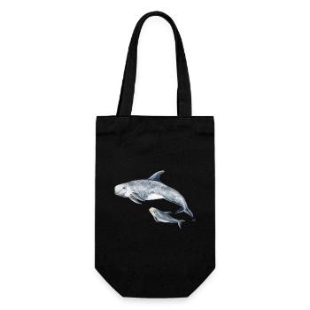 Calderón gray - Grampus dolphin - Dauphin de Risso - Gift Bag for Bottles - black - Front