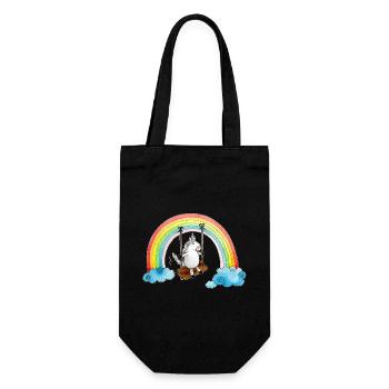 Swinging Unicorn - Gift Bag for Bottles - black - Front