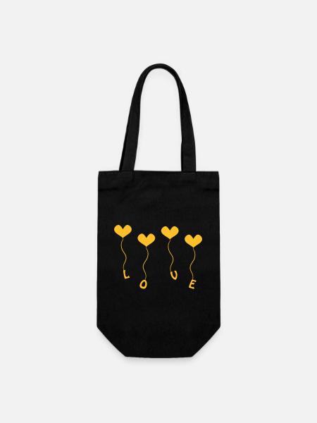 Love (4) - Gift Bag for Bottles - black