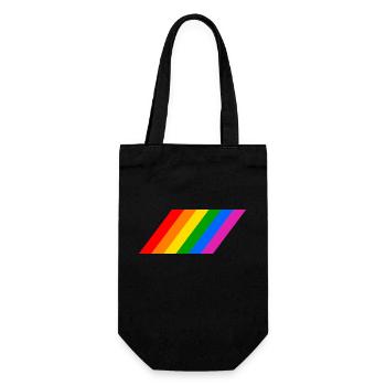 Sloping rainbow flag - Gift Bag for Bottles - black - Front
