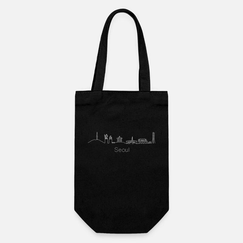 Séoul Corée du Sud Skyline - Sac à bouteille - noir