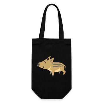 Bébé sanglier mignon – illustration mignonne - Sac à bouteille - noir - Devant