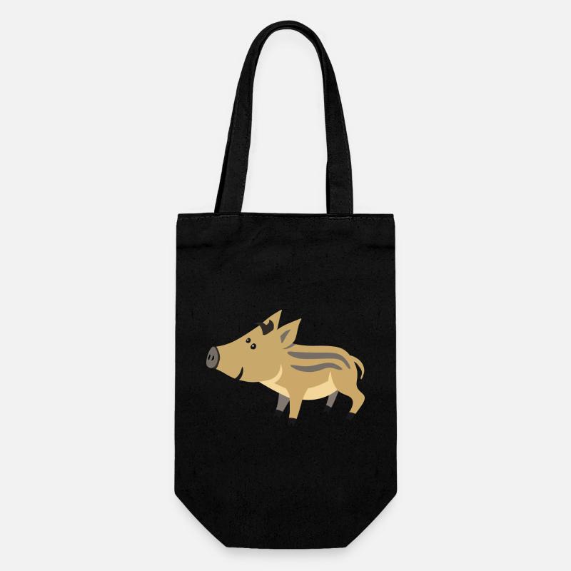 Bébé sanglier mignon – illustration mignonne - Sac à bouteille - noir