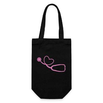Doctor Doctor Heart Doctor's Assistant Doctor Nurse - Gift Bag for Bottles - black - Front