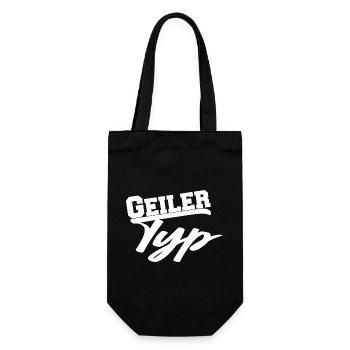 Geiler Typ Mann lustig Geschenk - Geschenkbeutel für Flaschen - Schwarz - Vorne