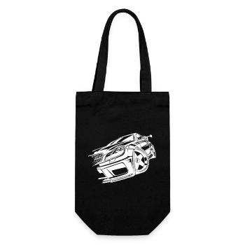 Auto Autoliebhaber Sportauto Rennfahrer Autofahrer - Geschenkbeutel für Flaschen - Schwarz - Vorne