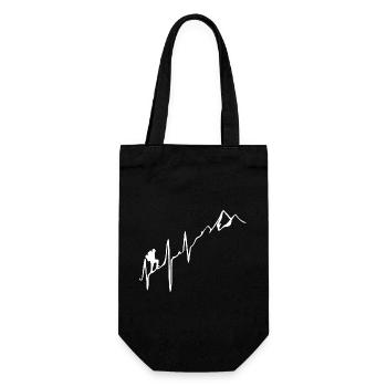 Heartbeat - Hiking - Mountains - Gift Bag for Bottles - black - Front