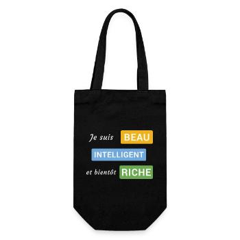 Je suis beau, intelligent et bientôt riche - Sac à bouteille - noir - Devant