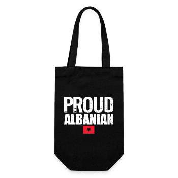 Proud Albanian Albanien Albanische Flagge - Geschenkbeutel für Flaschen - Schwarz - Vorne
