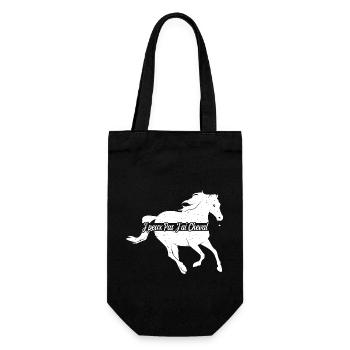Je Peux Pas J'ai Cheval Équitation Cavalier Poney - Sac à bouteille - noir - Devant