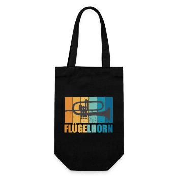 Flügelhorn Vintage Musiker Instrument Geschenk - Geschenkbeutel für Flaschen - Schwarz - Vorne