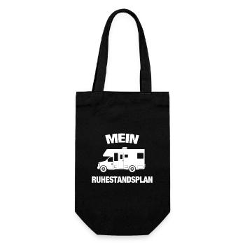Mein Ruhestandsplan - Wohnmobil Lustiger Rentner - Geschenkbeutel für Flaschen - Schwarz - Vorne