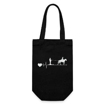 Horse Skijöring Skifahren Wintersport Herzschlag - Geschenkbeutel für Flaschen - Schwarz - Vorne
