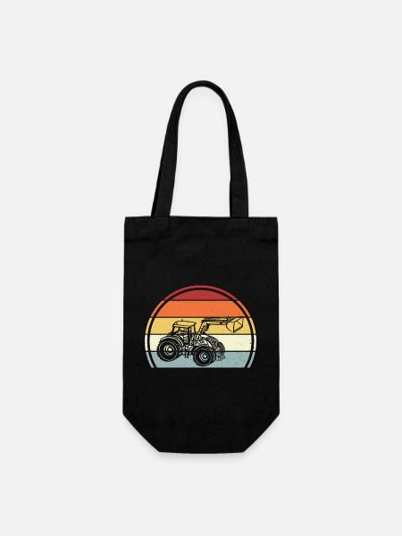 Traktor - Geschenkbeutel für Flaschen - Schwarz