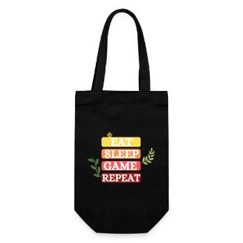 Eating / Sleeping / Gambling / Repeating - Gift Bag for Bottles - black - Front