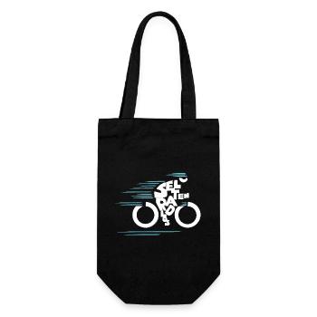 Ich bin selten radlos! Typo Fahrrad, modern - Geschenkbeutel für Flaschen - Schwarz - Vorne