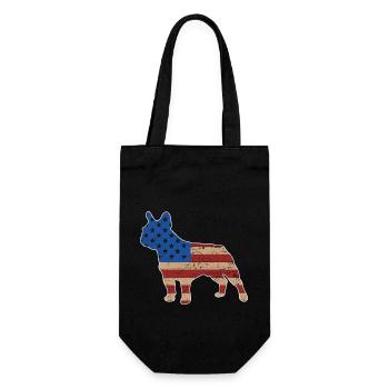 Bouledogue Français USA Amérique - Sac à bouteille - noir - Devant