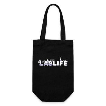 Lab Life Science Wissenschaftler Labor Laborant - Geschenkbeutel für Flaschen - Schwarz - Vorne