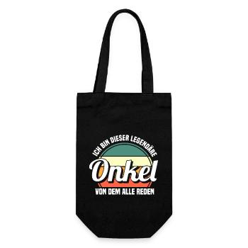 Patenonkel Onkel - Geschenkbeutel für Flaschen - Schwarz - Vorne