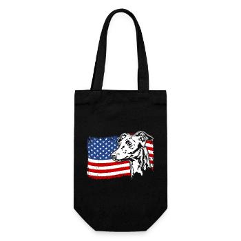 Italian Greyhound America Flag Dogs - Gift Bag for Bottles - black - Front