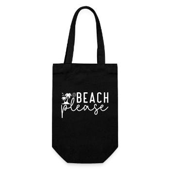 Beach Please, Palm Trees, Beach, Summer, Sea, Holiday - Gift Bag for Bottles - black - Front