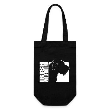 Irish Wolfhound Profil Hund Hunde Wilsigns - Geschenkbeutel für Flaschen - Schwarz - Vorne